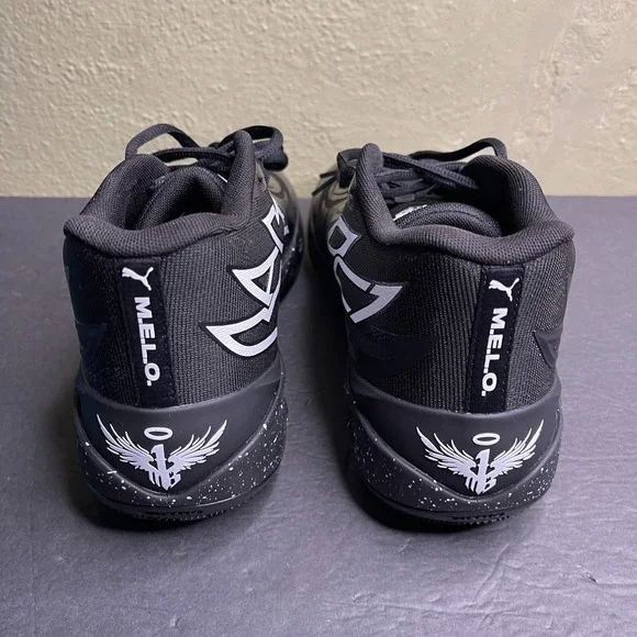 New Men's Puma LaMelo Ball MB.02 Size 13 Black White Oreo Basketball Shoes - Picture 4 of 9